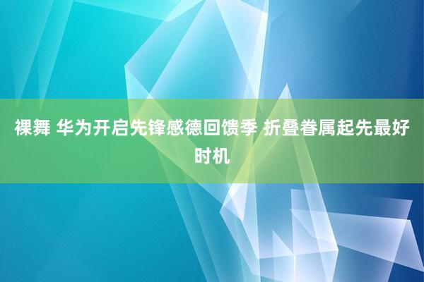 裸舞 华为开启先锋感德回馈季 折叠眷属起先最好时机