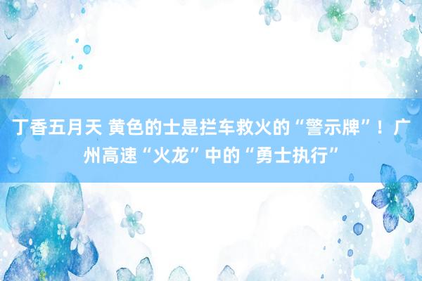 丁香五月天 黄色的士是拦车救火的“警示牌”！广州高速“火龙”中的“勇士执行”