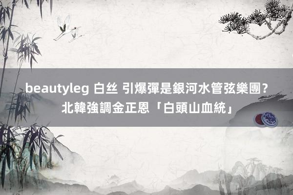 beautyleg 白丝 引爆彈是銀河水管弦樂團？北韓強調金正恩「白頭山血統」