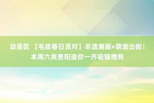动漫区 【毛孩春日派对】非遗潮服×萌宠出街！本周六爽贵阳邀你一齐吸猫撸狗