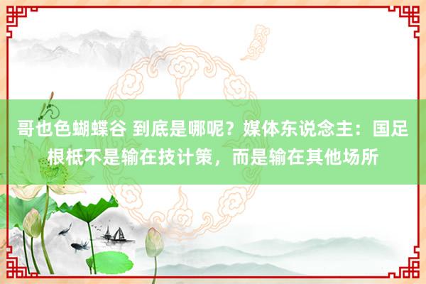 哥也色蝴蝶谷 到底是哪呢？媒体东说念主：国足根柢不是输在技计策，而是输在其他场所