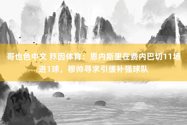 哥也色中文 拜因体育：恩内斯里在费内巴切11场进1球，穆帅寻求引援补强球队